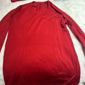Red lulu lemon long sleeve top